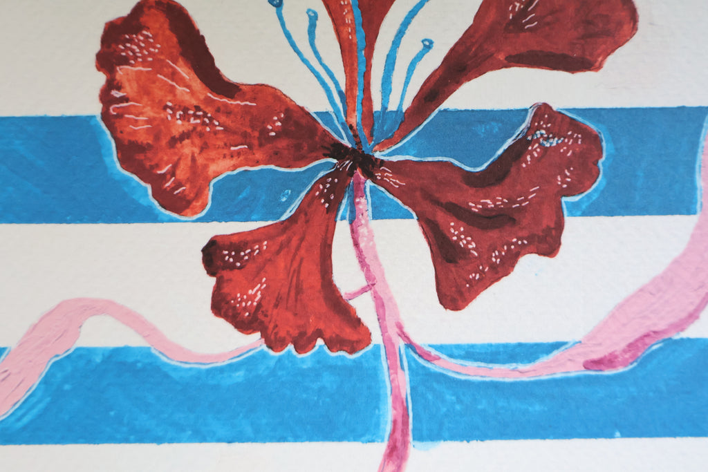 Red Blooming Flower